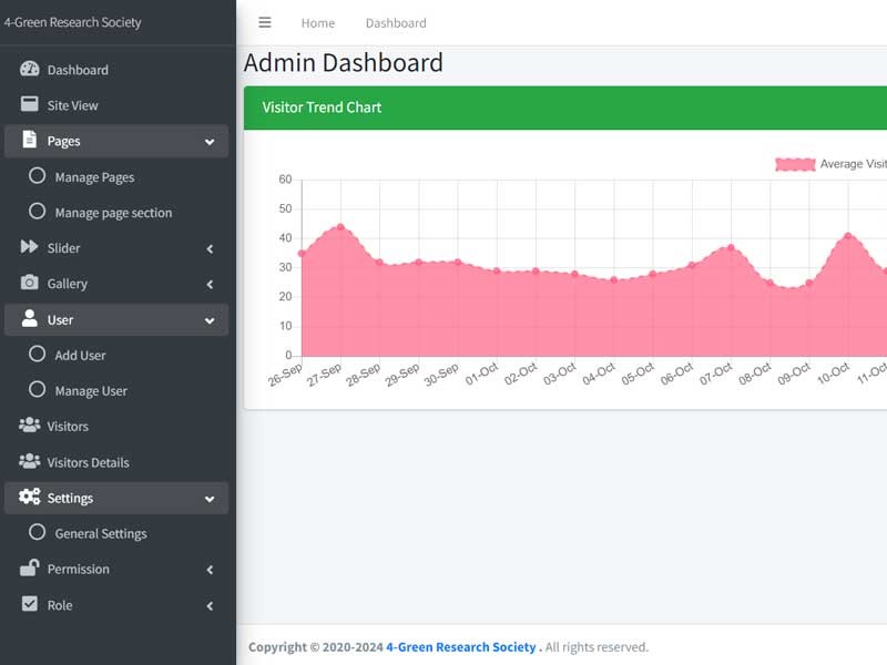 4-Green Research Society website maintenance, update and domain hosting renewal service